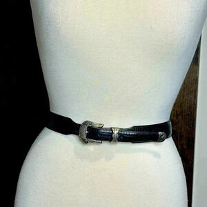Vintage Silver Creek Collections genuine Leather Belt leather with silver buckle